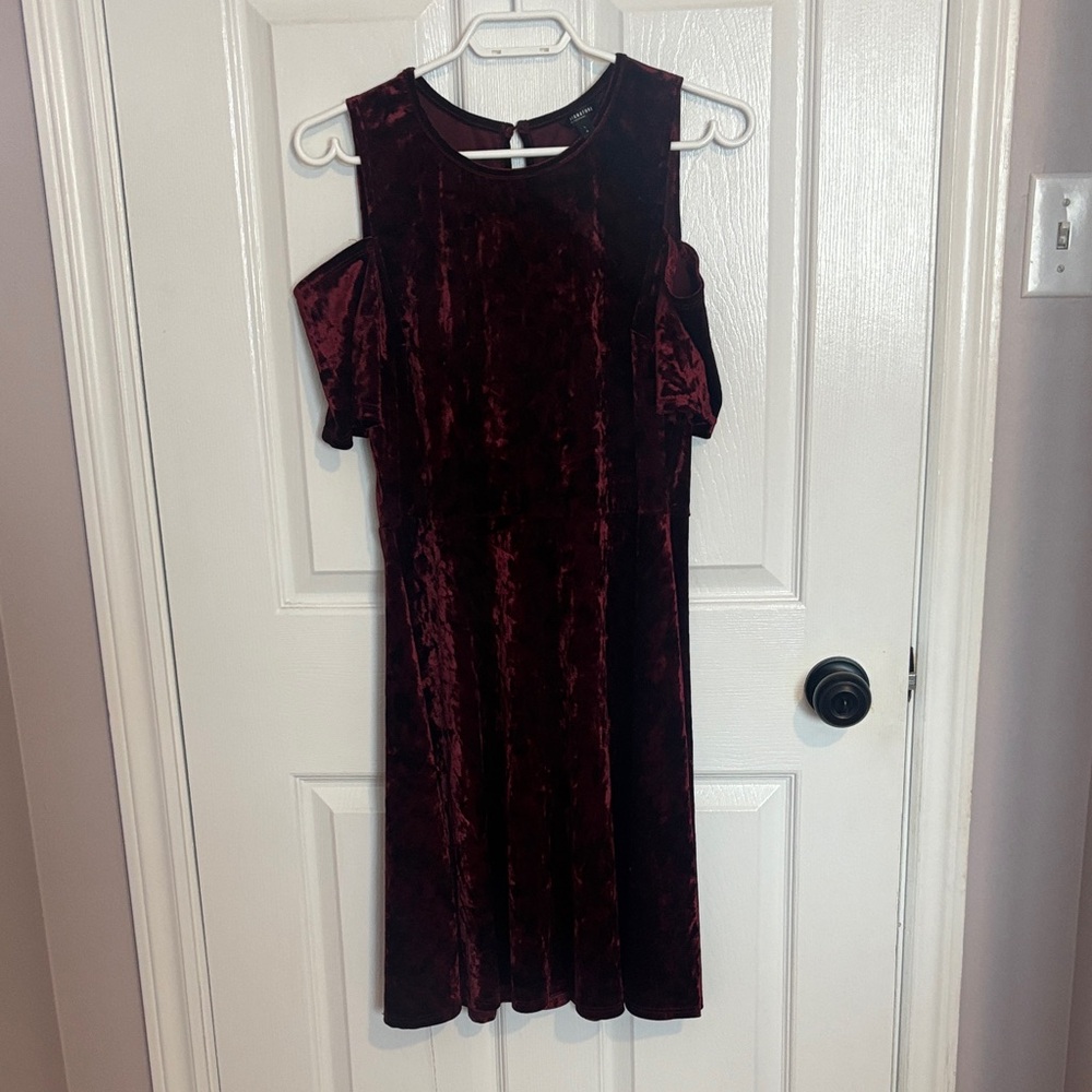 Reitmans Burgundy Velvet Mini Dress